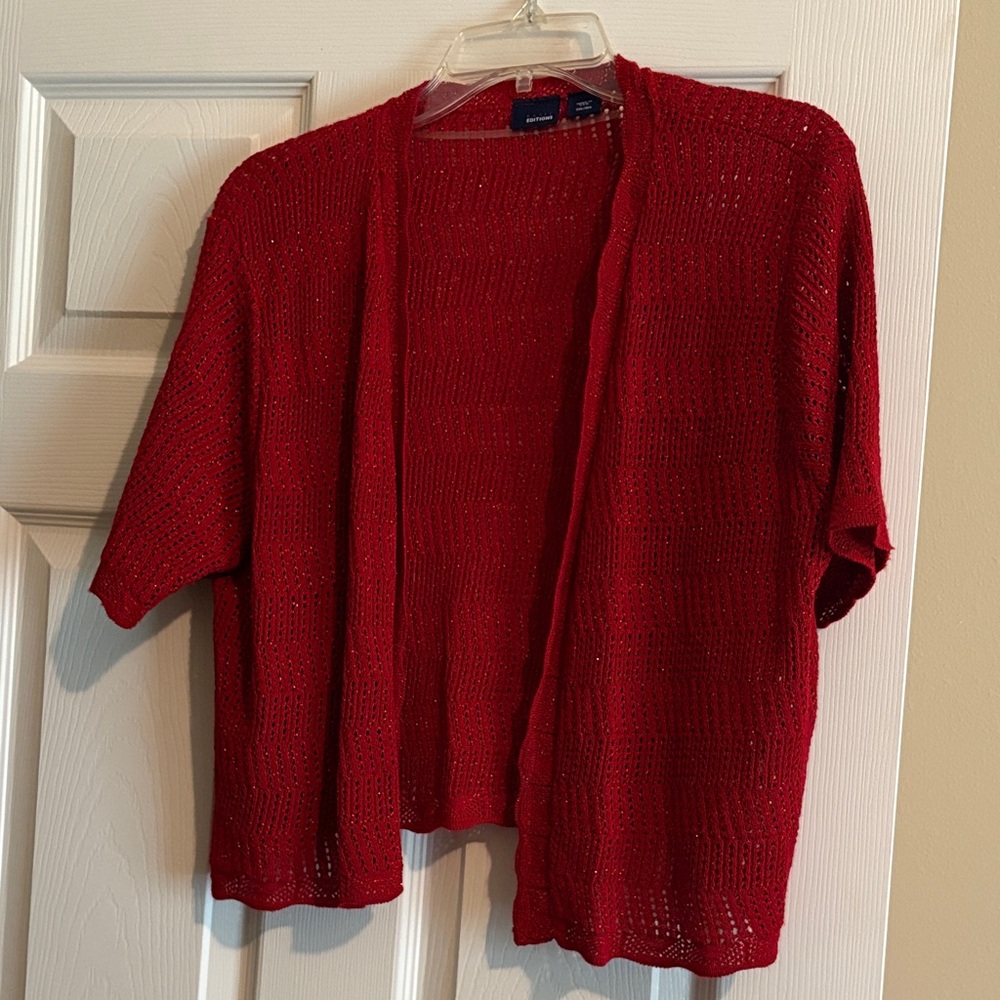 Basic Editions Vibrant Red Cardigan